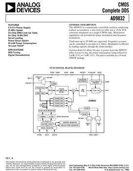 AD9832. 25 MHz Serial Interface DDS With On-Chip 10-Bit DAC