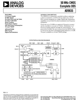 AD9835. Complete DDS With 10-Bit On-Chip DAC
