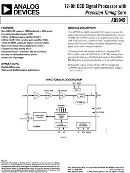 AD9949. 12-Bit CCD Signal Processor with Precision Timing(tm) Core