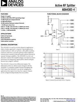 ADA4302-4. Active RF Splitter