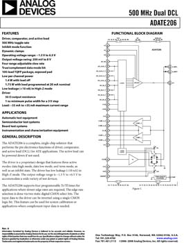 ADATE206. 500 MHz Dual DCL 