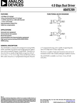 ADATE209. 4.0 Gbps Dual Driver
