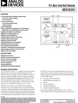 ADIS16355. High-Precision Tri-Axis Inertial Sensor