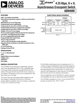 ADN4600. 4.25 Gbps, 8 x 8, Asynchronous Crosspoint Switch