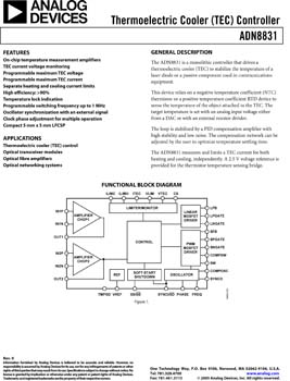 ADN8831. A High Efficiency TEC Controller Solution